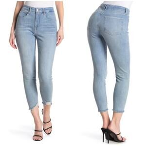 NEW Good American Good Legs Crop Raw Hem Blue 283
